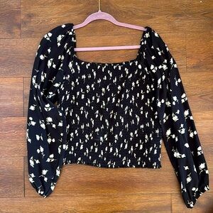AE Floral Cropped Blouse